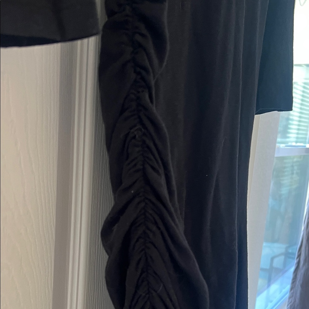 Sundry Classic Black 3/4 side shirred Dress - Picture 4 of 5